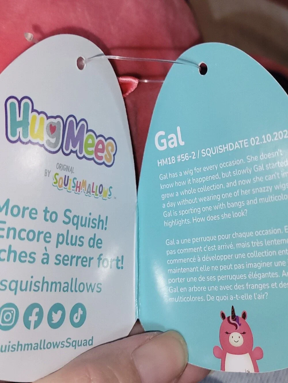 Squishmallows Gal the Unicorn HugMee 22” Jumbo Plush NWTD (Tags Attached)